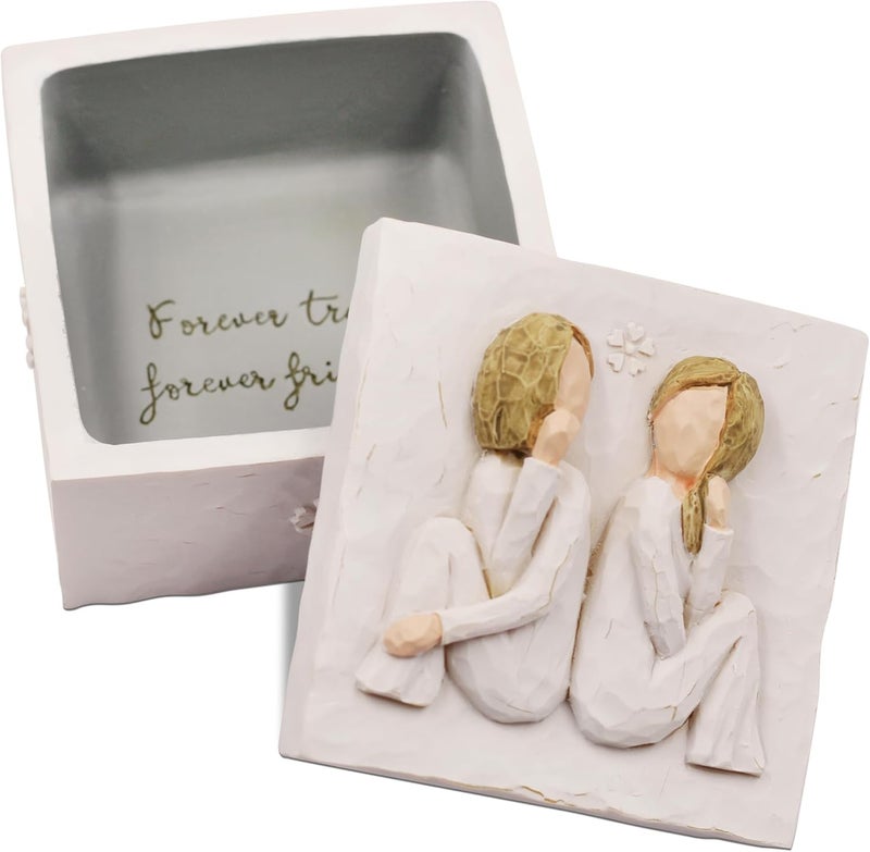 AcowSpt Best Friend Birthday Gifts for Women, Friend Christmas Gifts for Women, Sculpted Hand-Painted Keepsake Box - Image 1